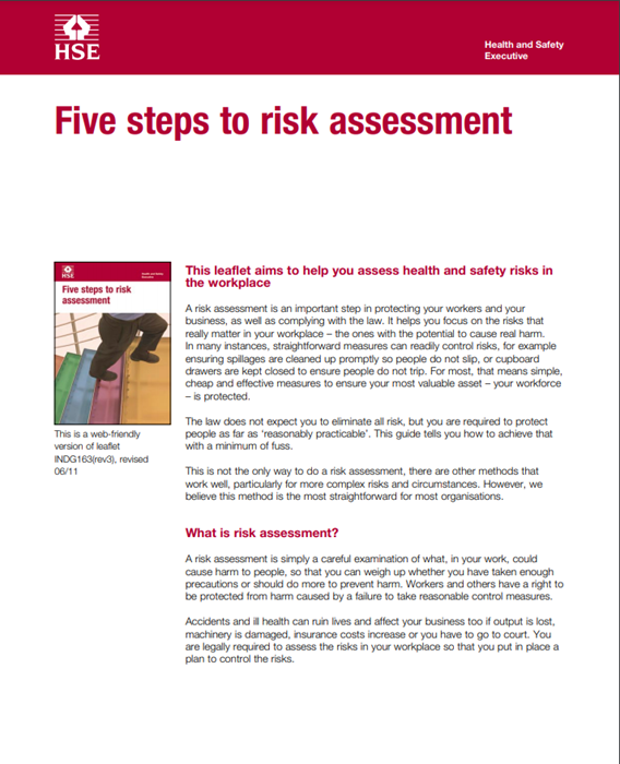 the cover of the guide with HSE logo